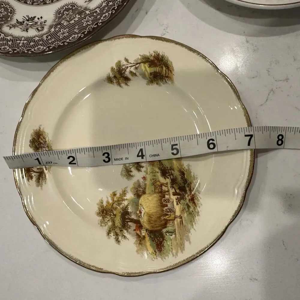 Vintage Mismatched English China Dessert Plates Set of 6 Spode Meakin